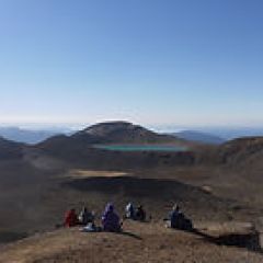 a group of people on a mountain